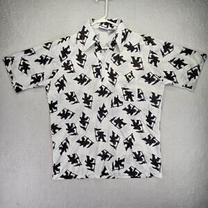 Vtg Carina Ford Polo Shirt Mens L Disco Performance USA 70s Johnny Collar Point